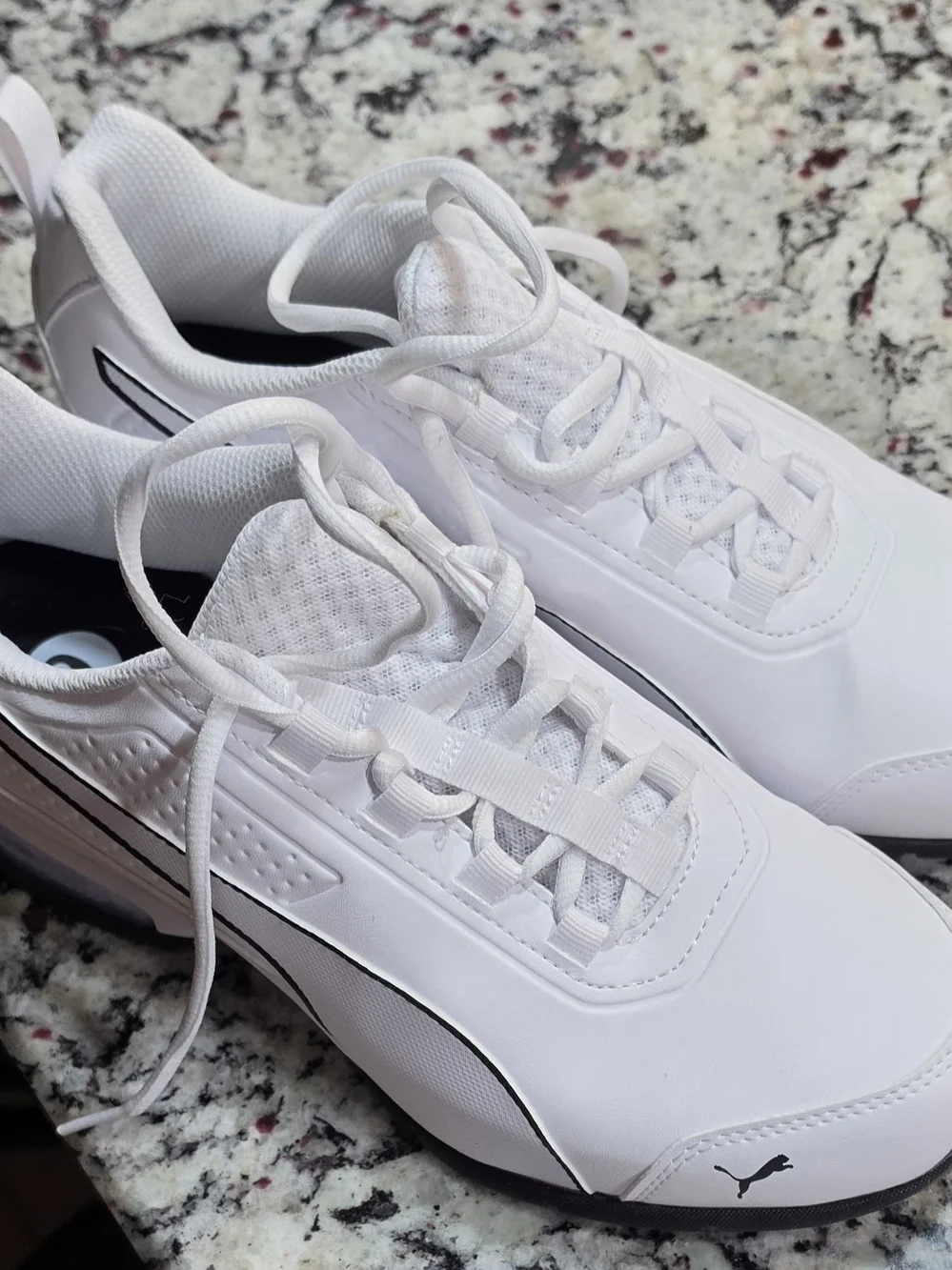 Puma Men's White Sneakers with Black Accent